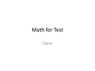 Math for Test