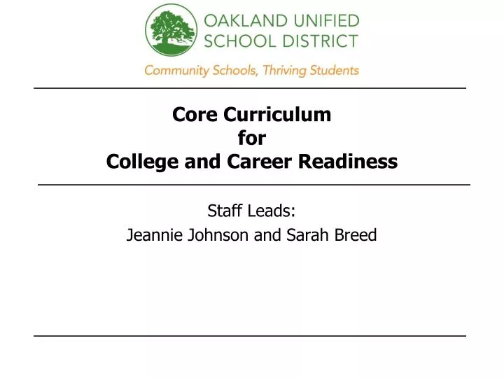 core curriculum for college and career readiness