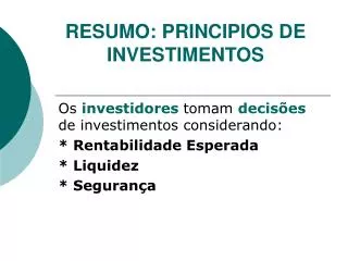 resumo principios de investimentos