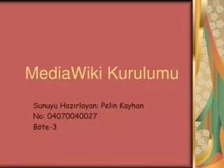 mediawiki kurulumu
