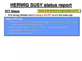 HERWIG SUSY status report