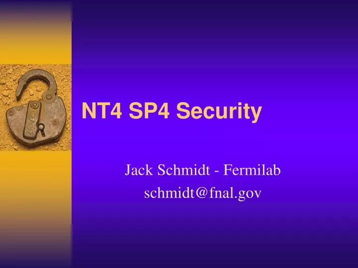 nt4 sp4 security