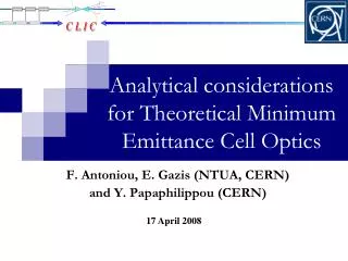 Analytical considerations for Theoretical Minimum Emittance Cell Optics