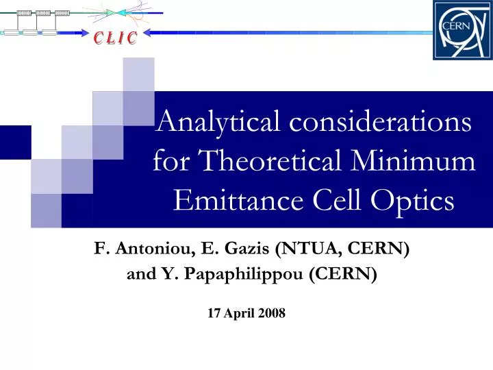 analytical considerations for theoretical minimum emittance cell optics