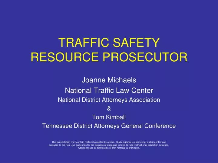 traffic safety resource prosecutor