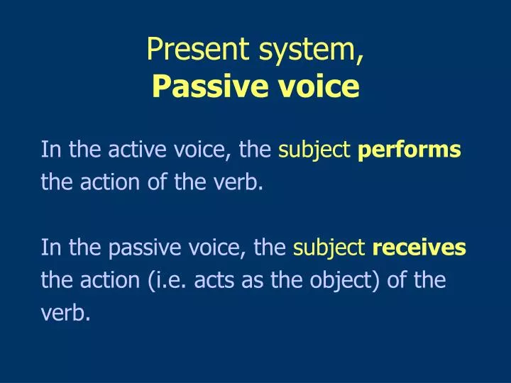 present system passive voice