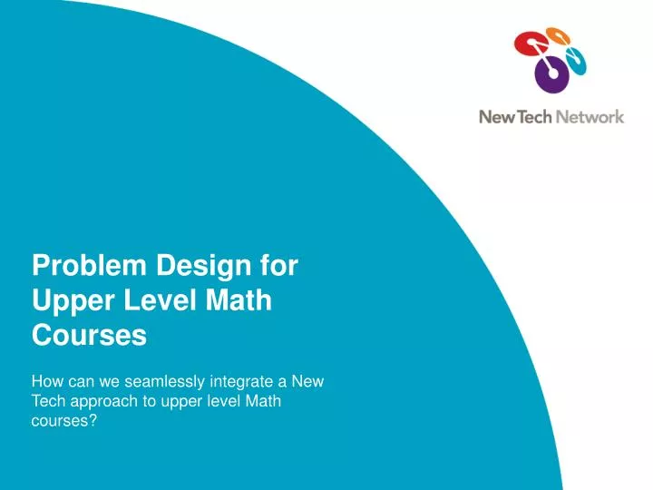 problem design for upper level math courses