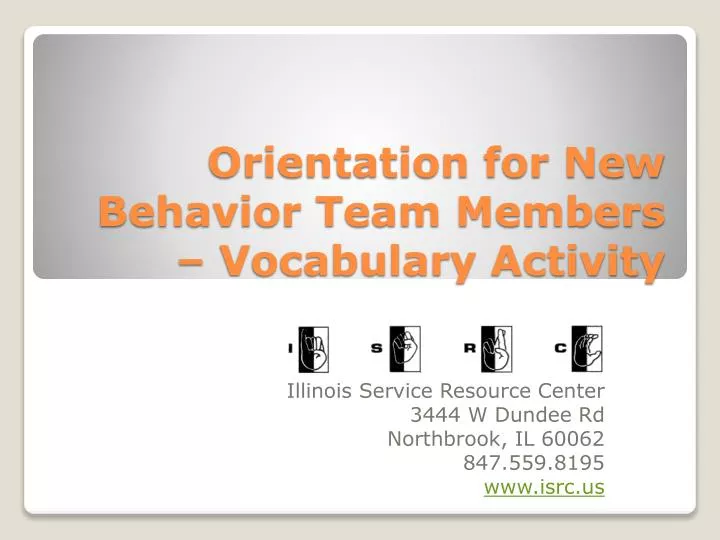 orientation for new behavior team members vocabulary activity