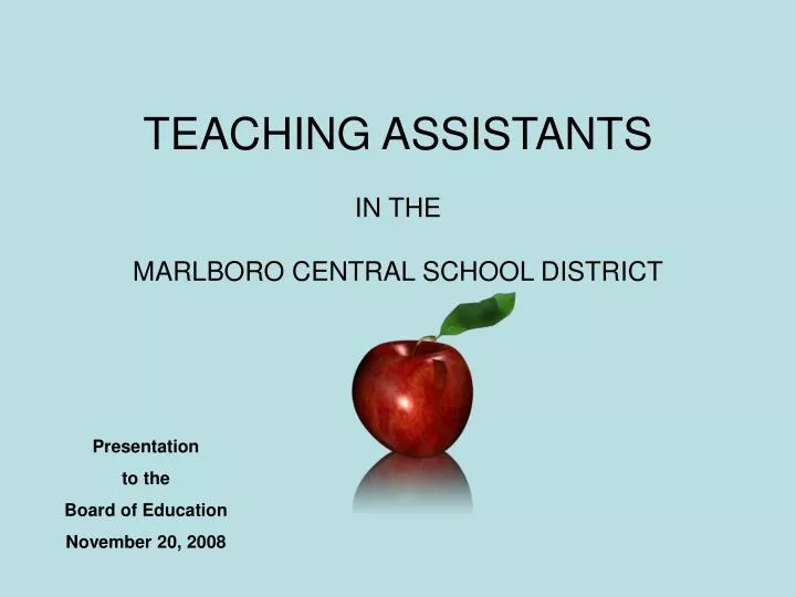 teaching assistants in the marlboro central school district