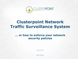 Clusterpoint Network Traffic Surveillance System