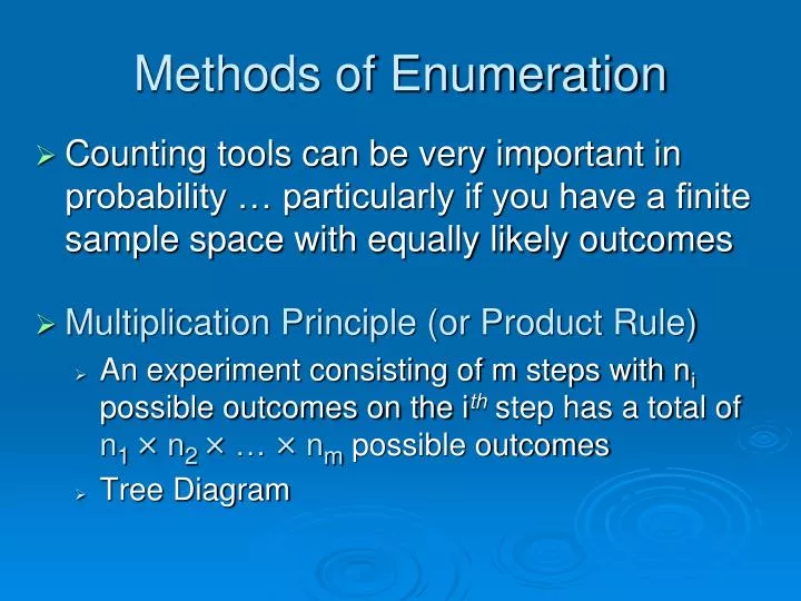 methods of enumeration