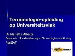 terminologie opleiding op universiteitsvlak