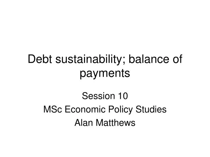 debt sustainability balance of payments