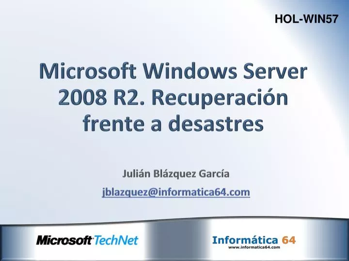 microsoft windows server 2008 r2 recuperaci n frente a desastres
