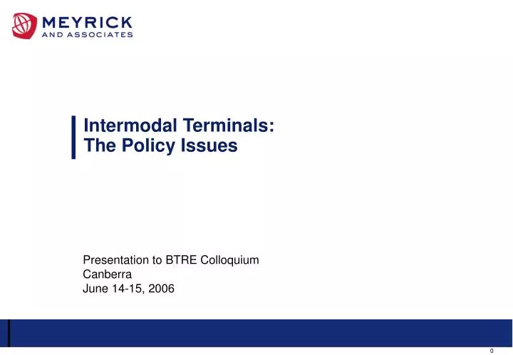 intermodal terminals the policy issues