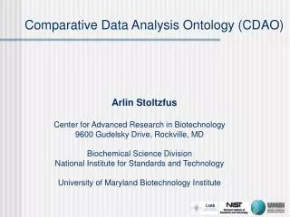 Comparative Data Analysis Ontology (CDAO)