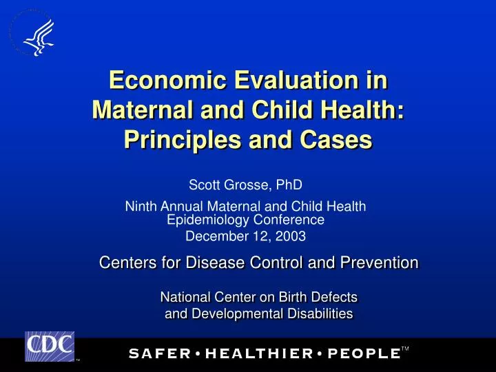 economic evaluation in maternal and child health principles and cases