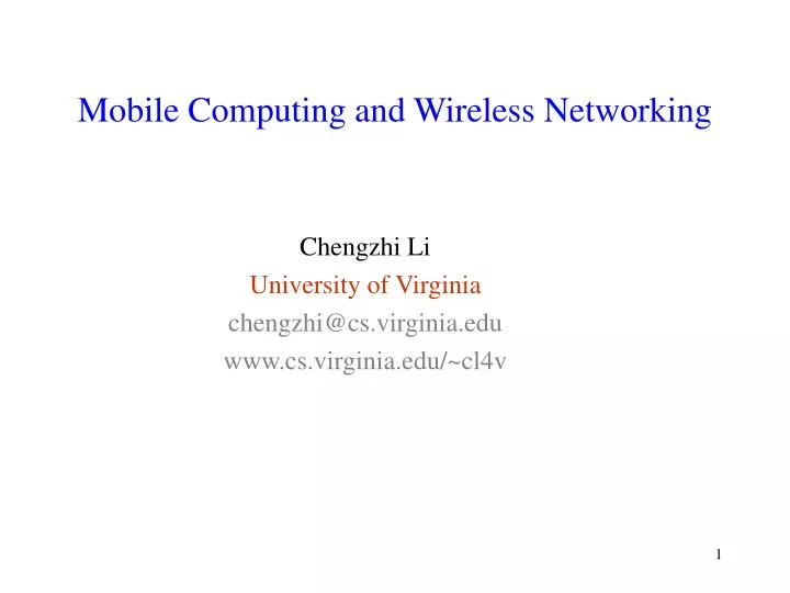 mobile computing and wireless networking