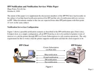 IPP Notification and Notification Services White Paper Hugo Parra; Novell, Inc. October 6, 1999