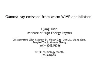 Gamma-ray emission from warm WIMP annihilation