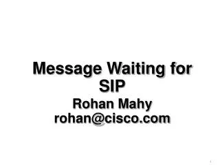 Message Waiting for SIP
