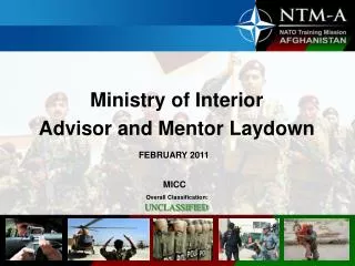 Ministry of Interior Advisor and Mentor Laydown