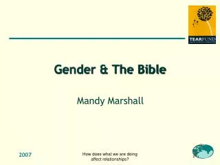 Gender &amp; The Bible