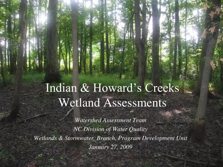 indian howard s creeks wetland assessments
