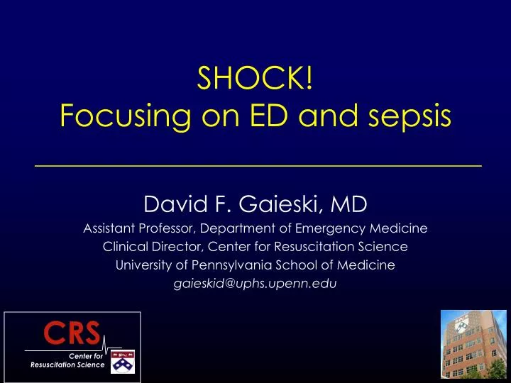 shock focusing on ed and sepsis