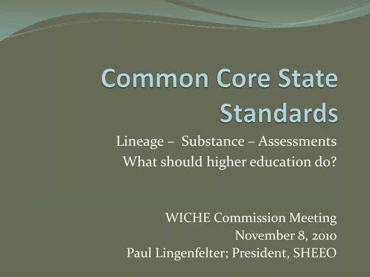 common core state standards