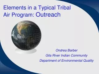 Elements in a Typical Tribal Air Program: Outreach