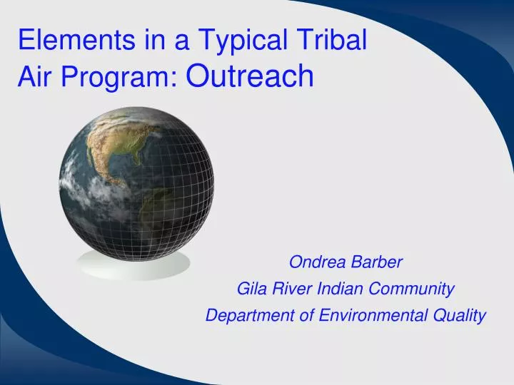 elements in a typical tribal air program outreach