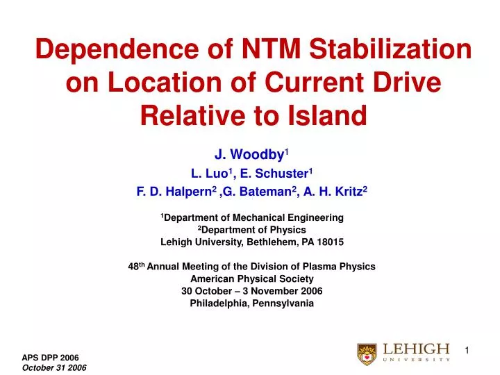 dependence of ntm stabilization on location of current drive relative to island