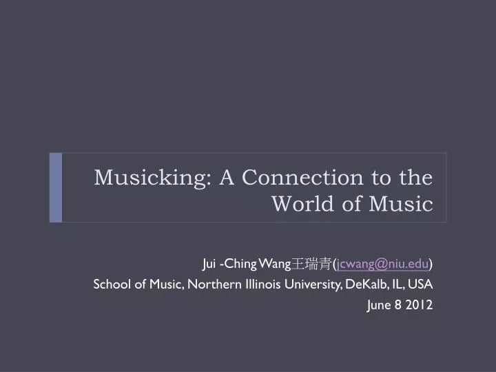 musicking a connection to the world of music