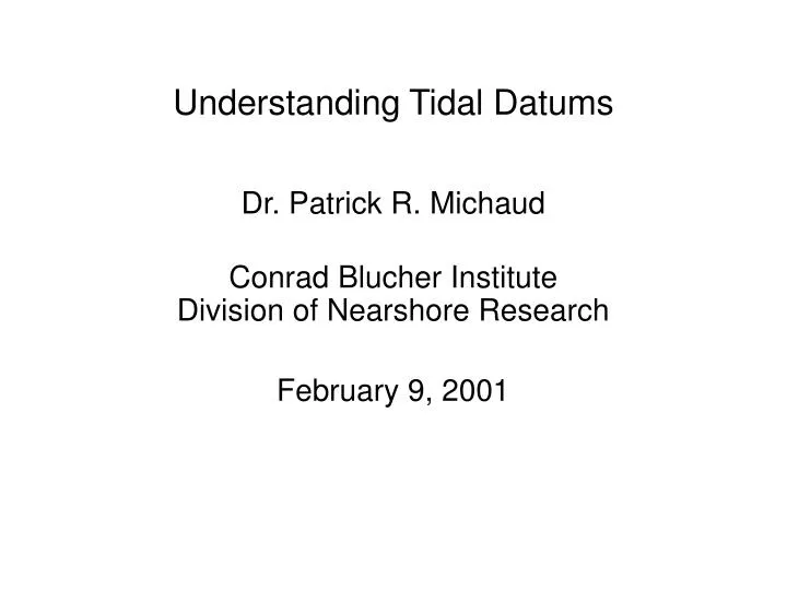 understanding tidal datums