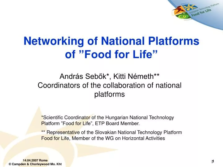 networking of national platforms of food for life
