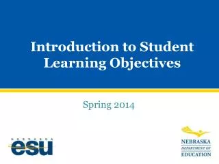Introduction to Student Learning Objectives