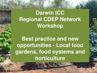 Darwin ICC Regional CDEP Network Workshop
