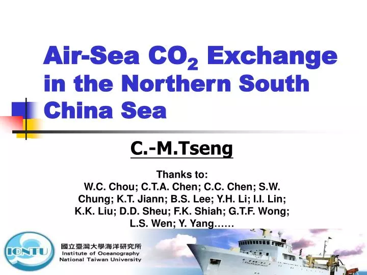 air sea co 2 exchange in the northern south china sea