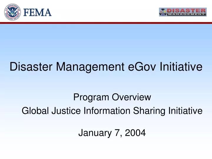 disaster management egov initiative