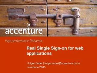 Real Single Sign-on for web applications