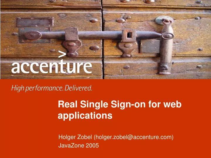 real single sign on for web applications