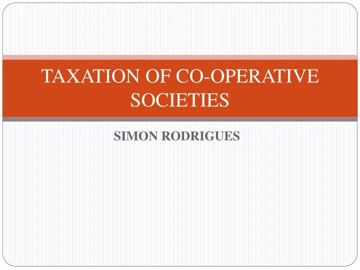 taxation of co operative societies