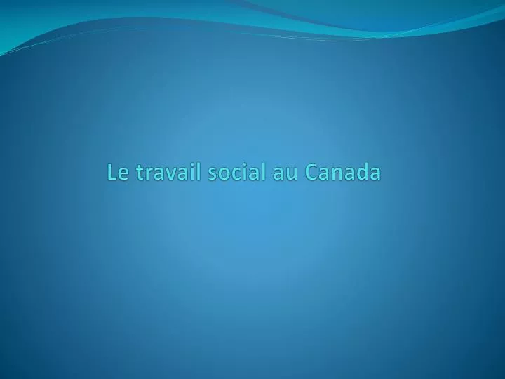 le travail social au canada