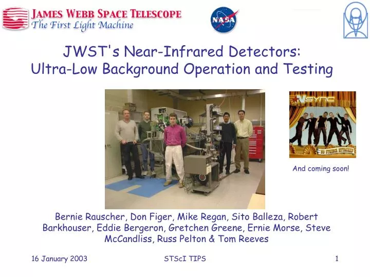 jwst s near infrared detectors ultra low background operation and testing