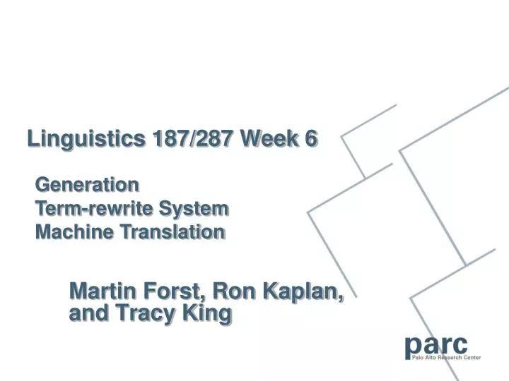 linguistics 187 287 week 6