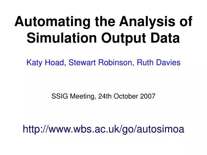 automating the analysis of simulation output data