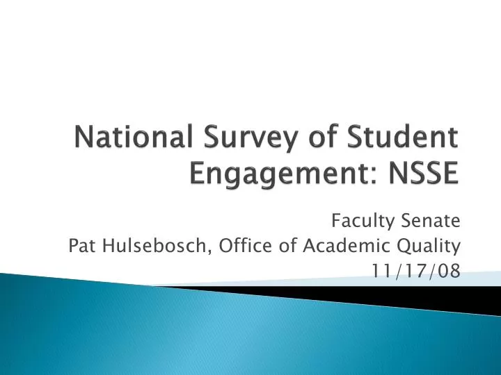 national survey of student engagement nsse