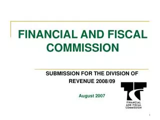 FINANCIAL AND FISCAL COMMISSION