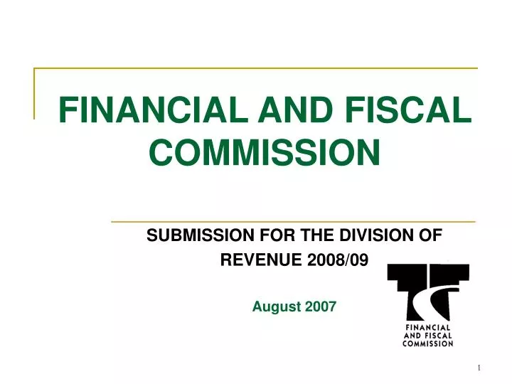 financial and fiscal commission